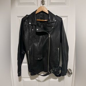 Zara basic XL womens 
Spring summer black jacket faux leather moto coat
